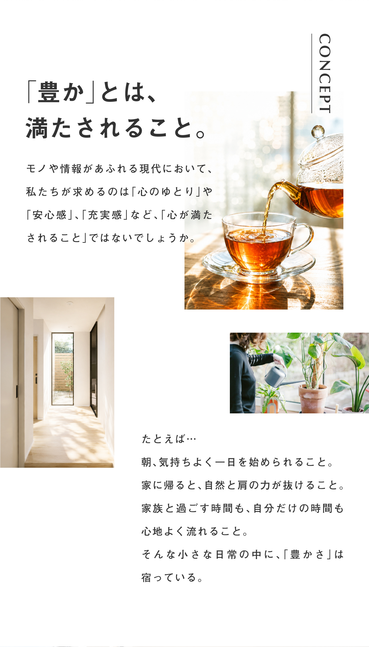 自然光や風、緑を感じながら心地よく暮らせる直川モデルハウスの住空間